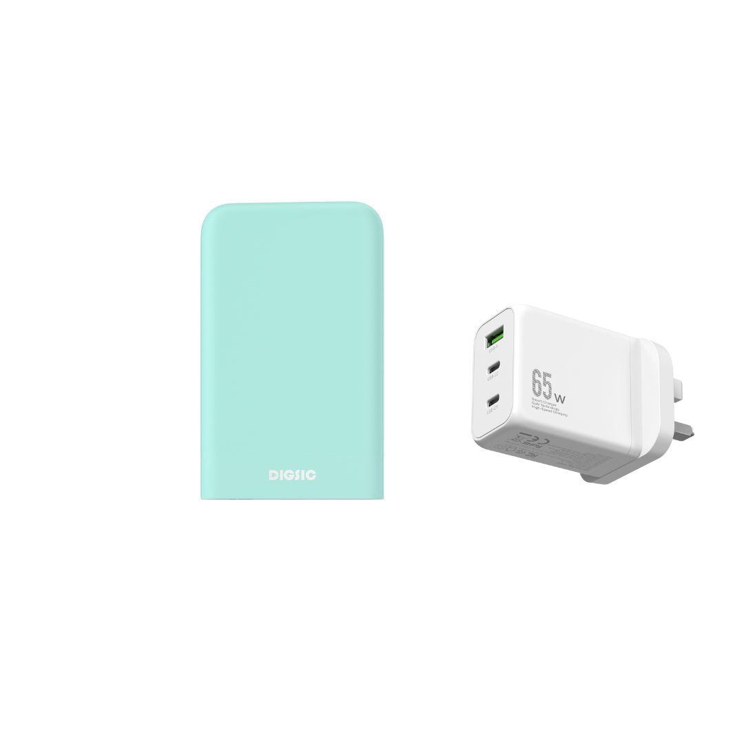 Coral Blue 10,000mAh + 65W Gan Quick Charge - DIGSIC