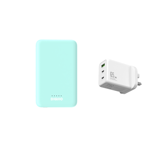 Coral Blue 5,000mAh + 65W Gan Quick Charge - DIGSIC