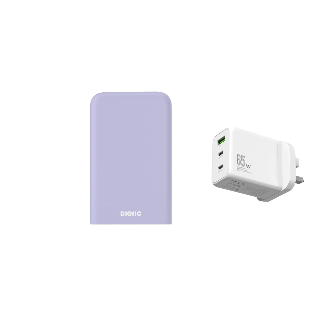 Purple 10,000mAh + 65W Gan Quick Charge - DIGSIC