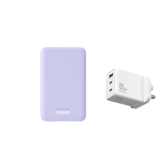 Pastel Purple 5,000mAh + 65W Gan Quick Charge - DIGSIC