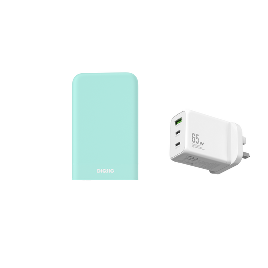 Coral Blue 10,000mAh + 65W Gan Quick Charge - DIGSIC