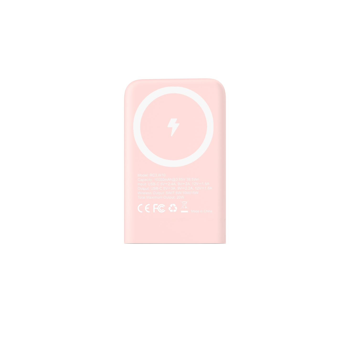 Peach - DIGSIC 15W Wireless Power Bank (10,000mAh)